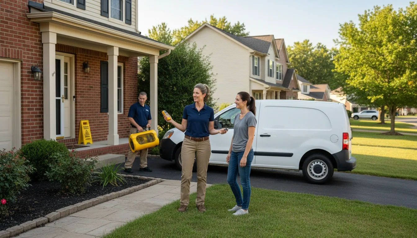 Residential water damage restoration in Burnt Prairie, IL